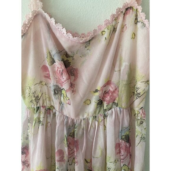 H.J.W. size L/M  coquette floral Spring Summer dress Cottage Core fairy tree - Picture 3 of 9